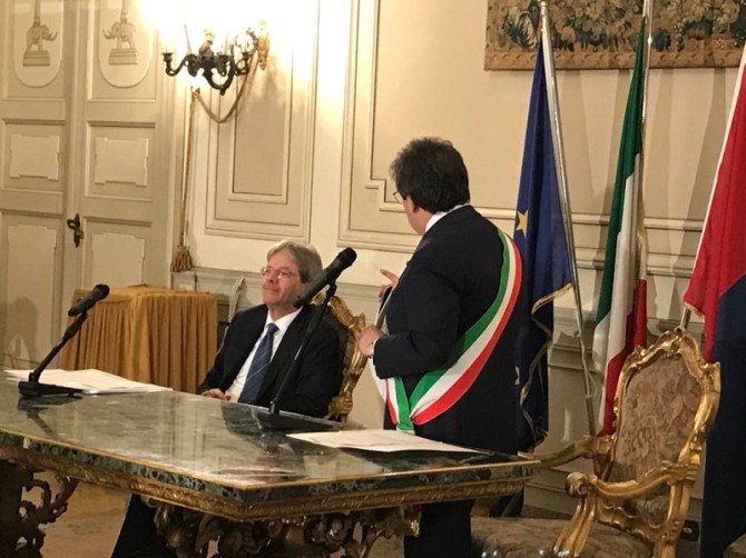 Gentiloni a Catania. Ecco le immagini video