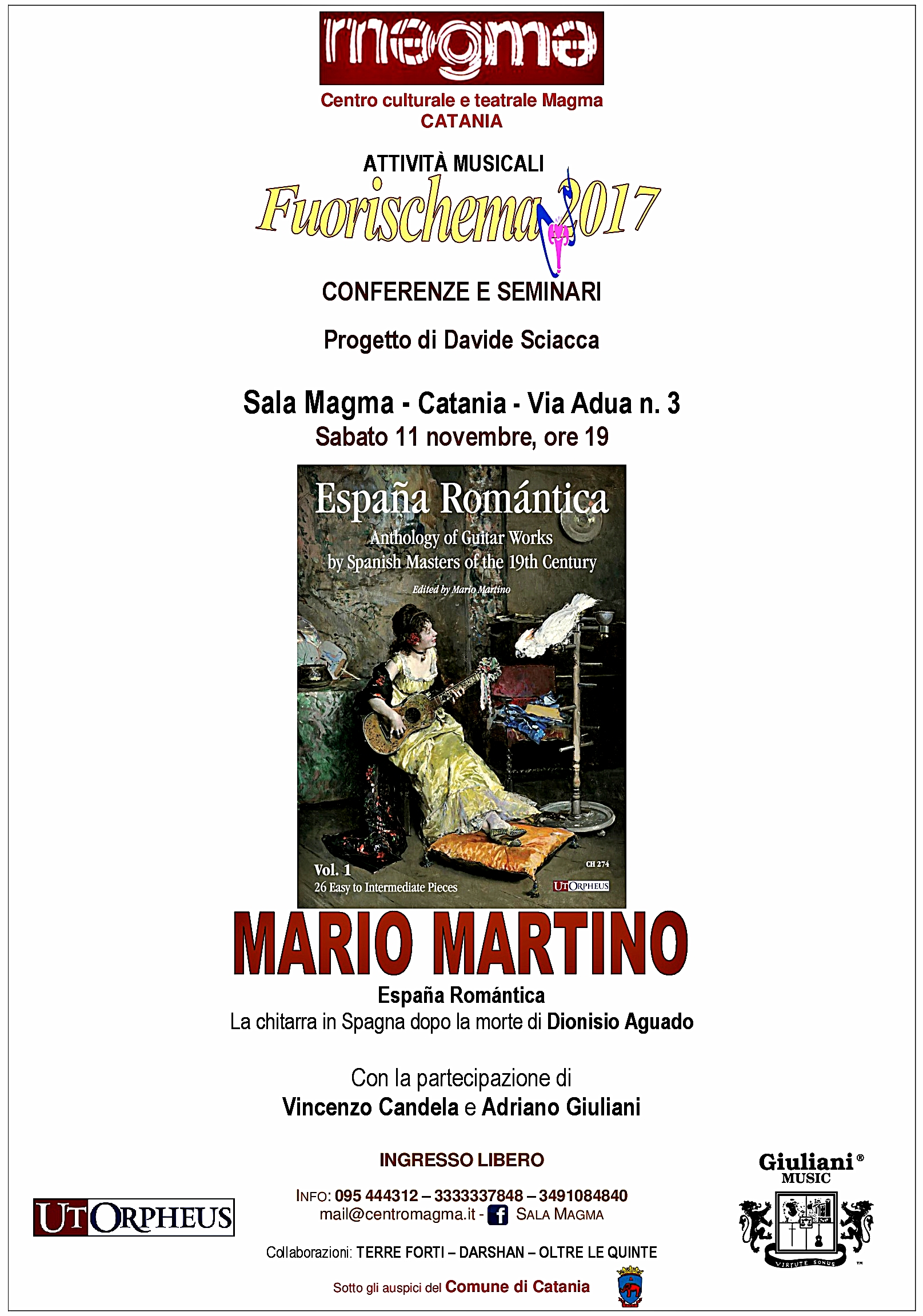 Alla Sala Magma “Espana Romantica” con la chitarra di Mario Martino