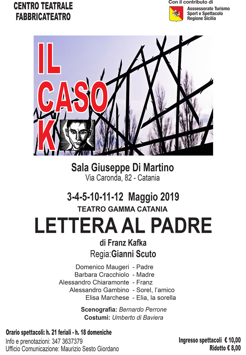 Alla sala Giuseppe Di Martino “Lettera al padre” diretta da Gianni Scuto